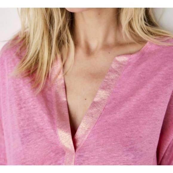 NEW SUMMUM linen top in bubblegum - Picture 3 of 3